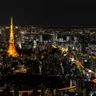 city with high rise buildings during night time